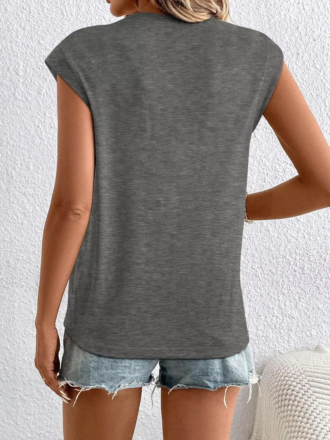 Bliwov 2 Pack Womens Tops Cap Sleeve T Shirts Summer Spring Basic Trendy Casual Outfits Beach Vacation Fashion Dressy Clothes