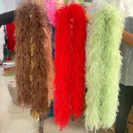 Colored Ostrich Feathers Boa 2 Meters | Dyed | Wedding, Carnival, Stage, Cosplay | SlickFeatherDeal