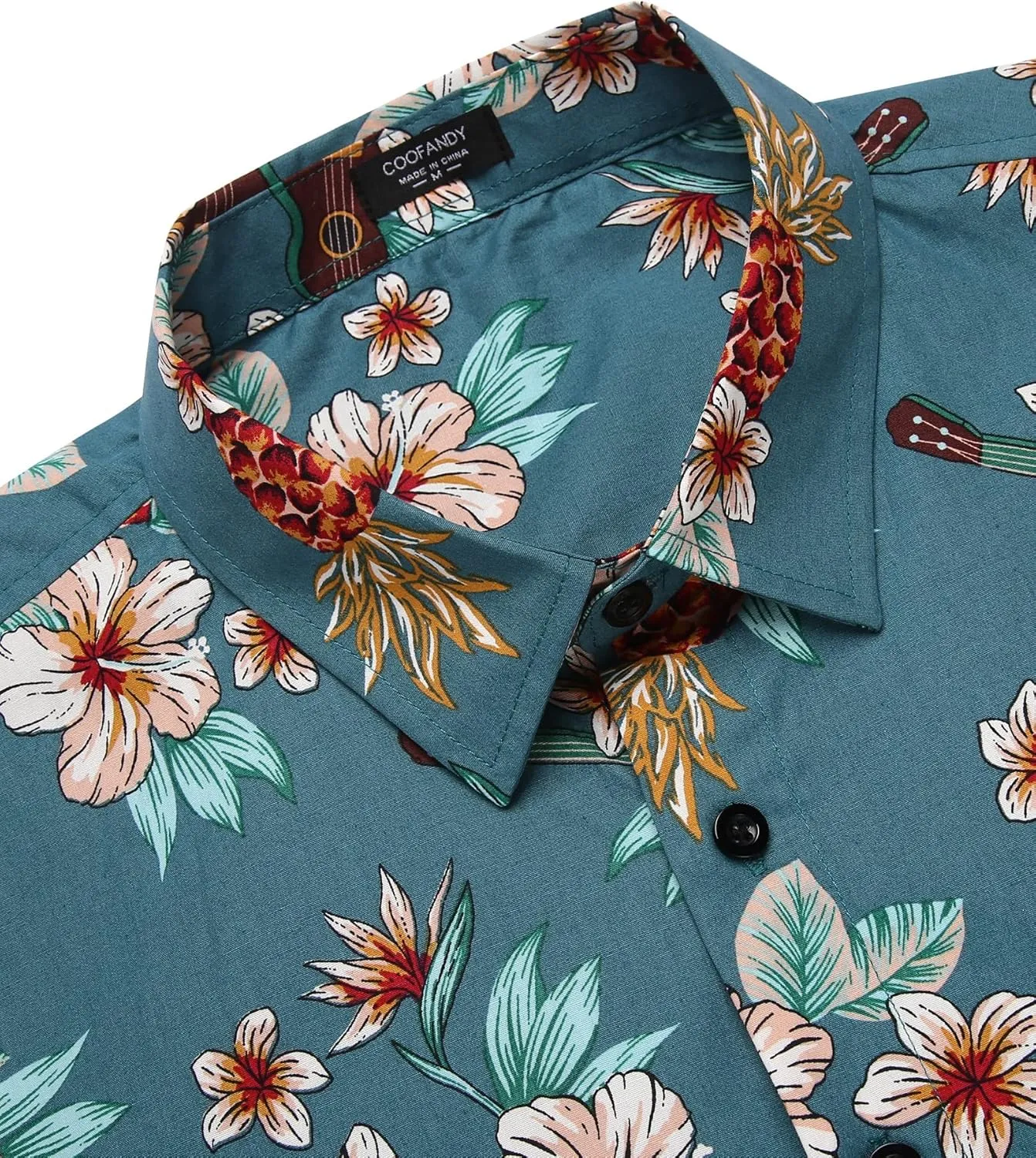 COOFANDY Mens Hawaiian Tropical Shirt Short Sleeve Casual Button Down Floral Summer Beach Shirts with Pocket