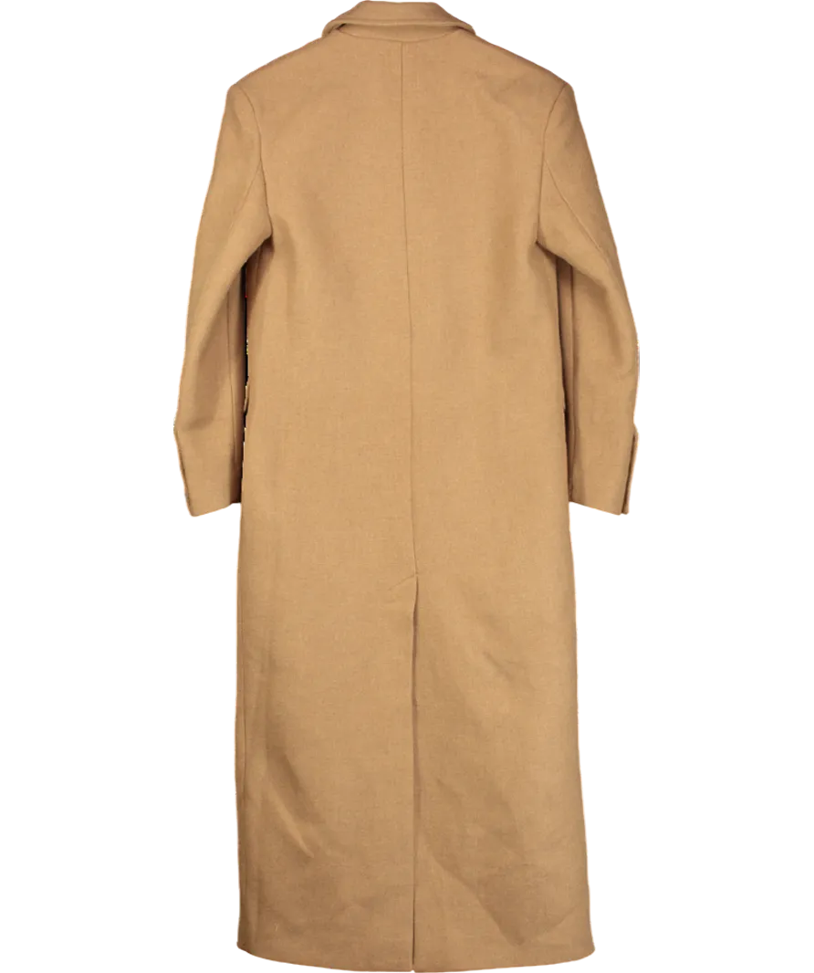 Karen Millen Brown Italian Wool Mix Maxi Double Breasted Tailored Coat UK 6