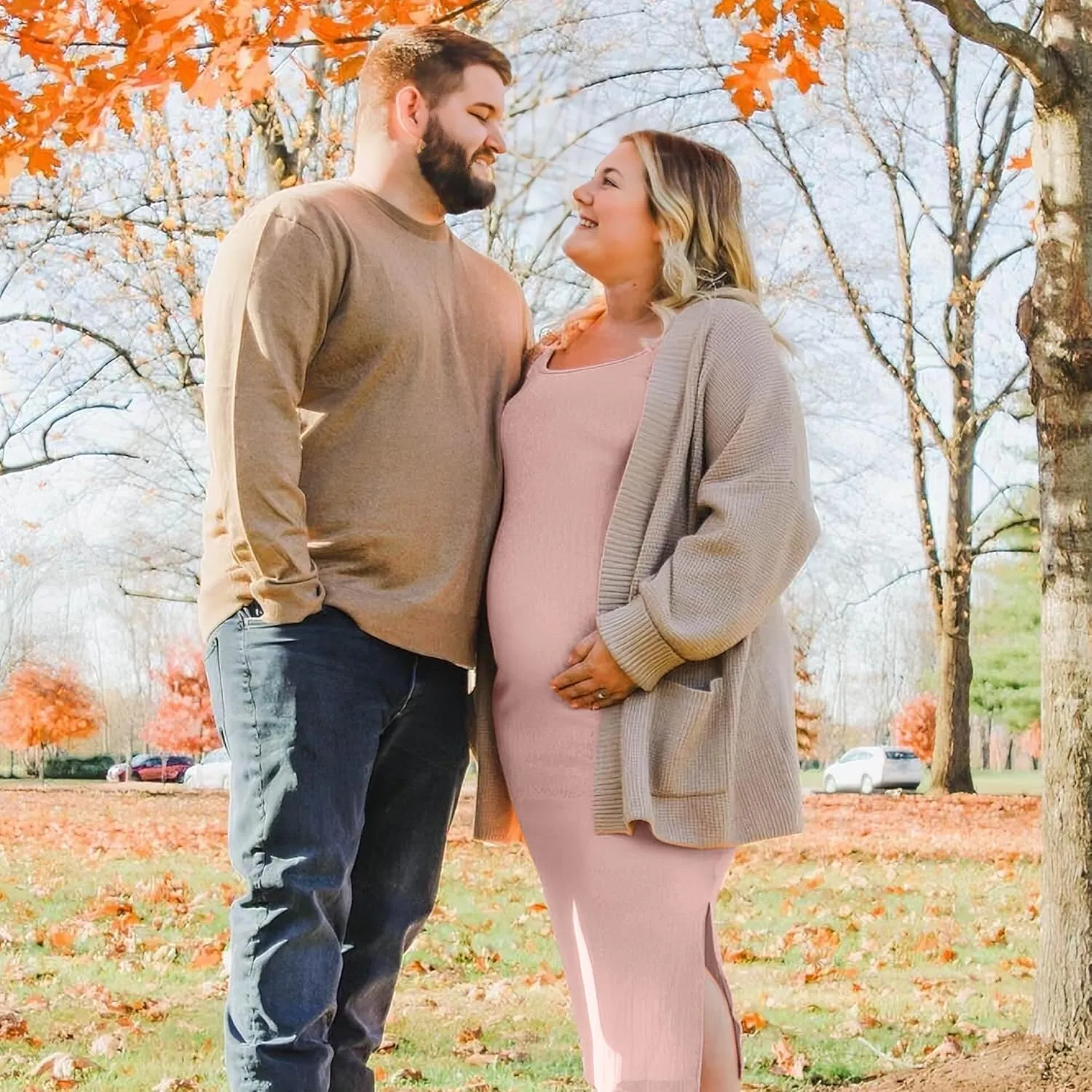 Long Sleeve Maternity Sweater Dress,Knit Ribbed Maternity Bodycon Dress for Photoshoot/Baby Shower