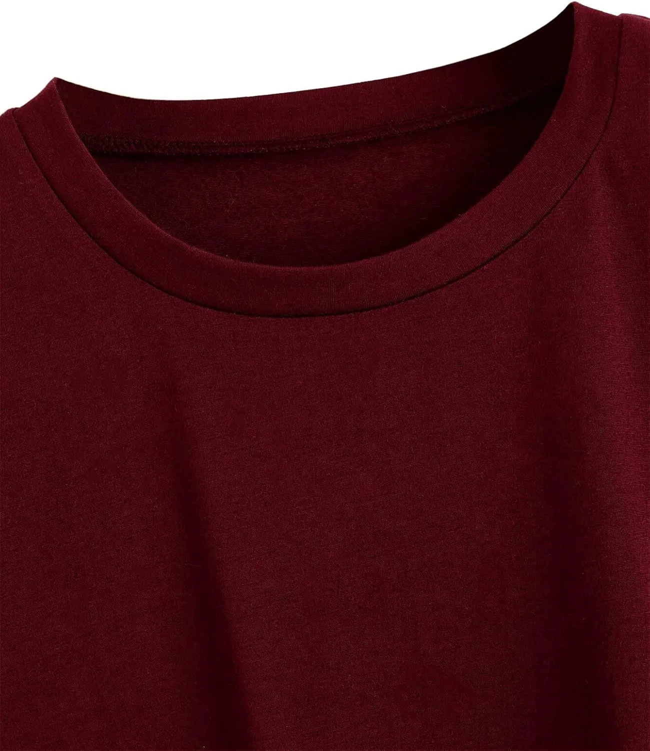 Milumia Women's Basic T Shirt Round Neck Short Sleeve Rolled Cuff Curved Hem Casual Tunic Tops