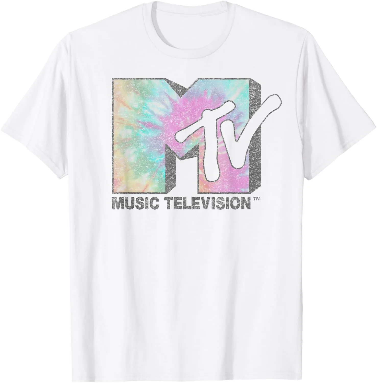MTV Music Television Faded Tie Dye Logo Fill T-Shirt