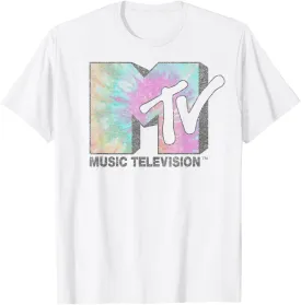 MTV Music Television Faded Tie Dye Logo Fill T-Shirt