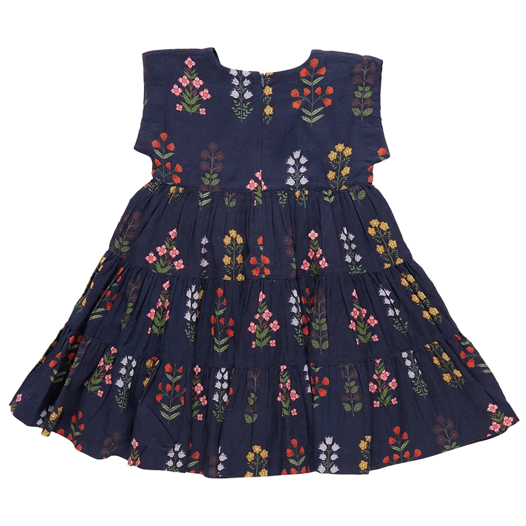 Peachy Dress, Navy Field Floral