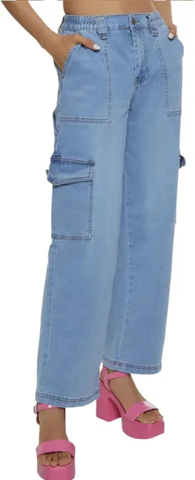 SheKiss Boyfriend Stretchy Jeans for Women - Distressed Frayed High Waisted Trendy Denim Blue Jeans