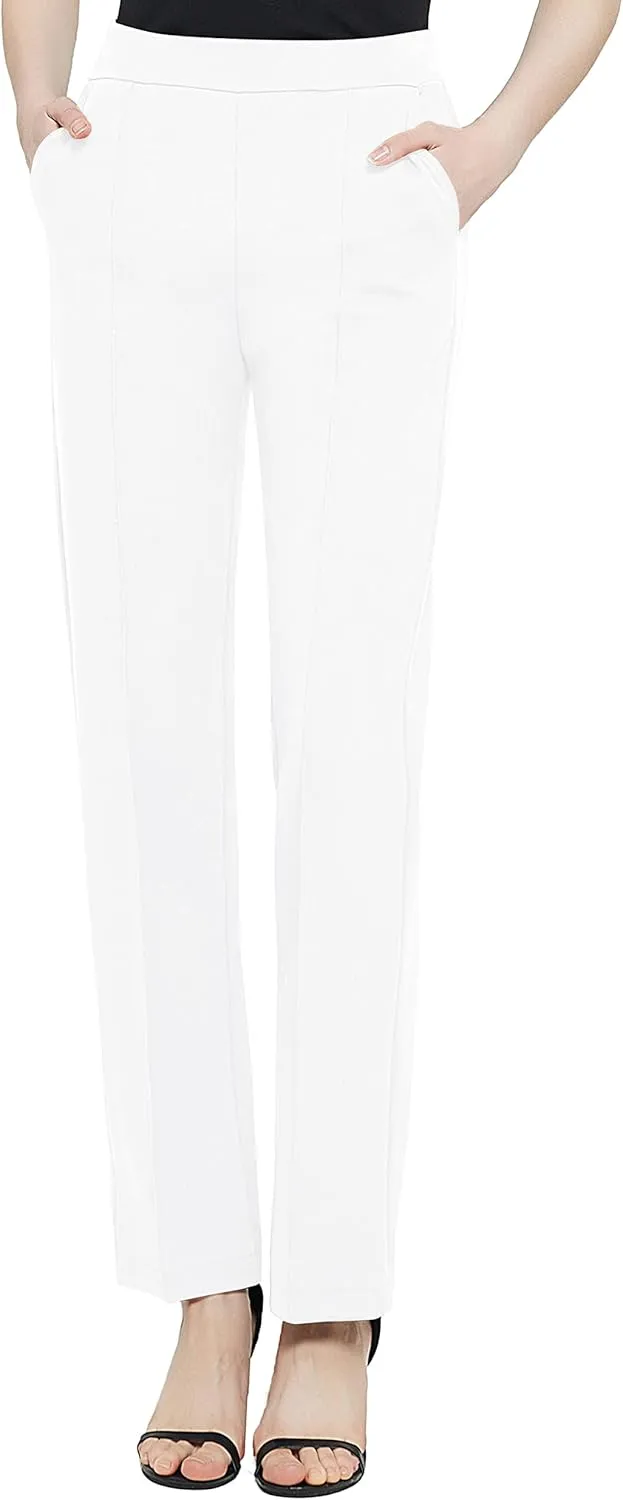 Urban CoCo Women's Yoga Dress Pants Stretchy Casual Slacks Straight Leg Work Pants with Pockets