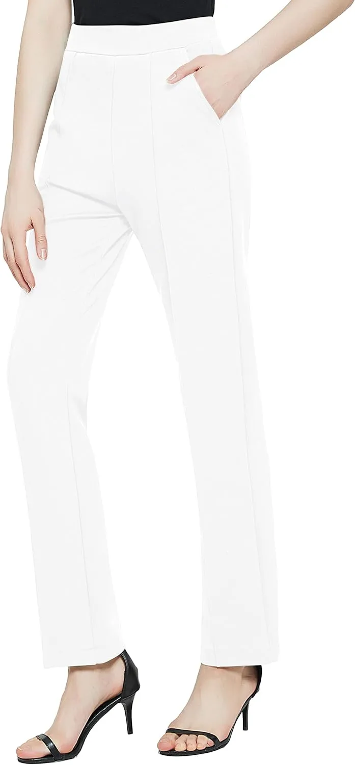 Urban CoCo Women's Yoga Dress Pants Stretchy Casual Slacks Straight Leg Work Pants with Pockets