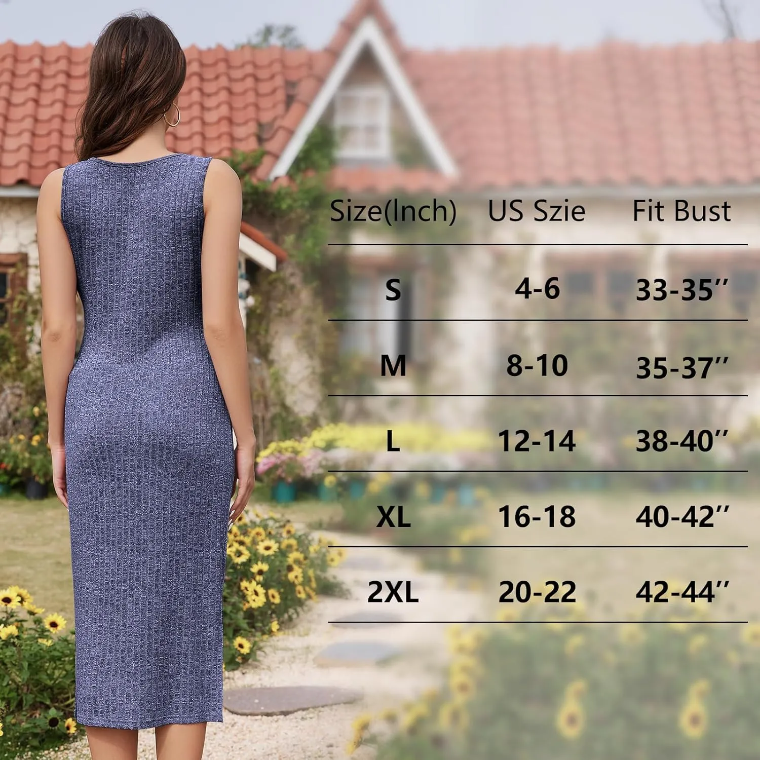 Women's 2024 Fashion Stretchy Maternity Tank Dress,Sleeveless Ribbed Maternity Dress for Baby Shower